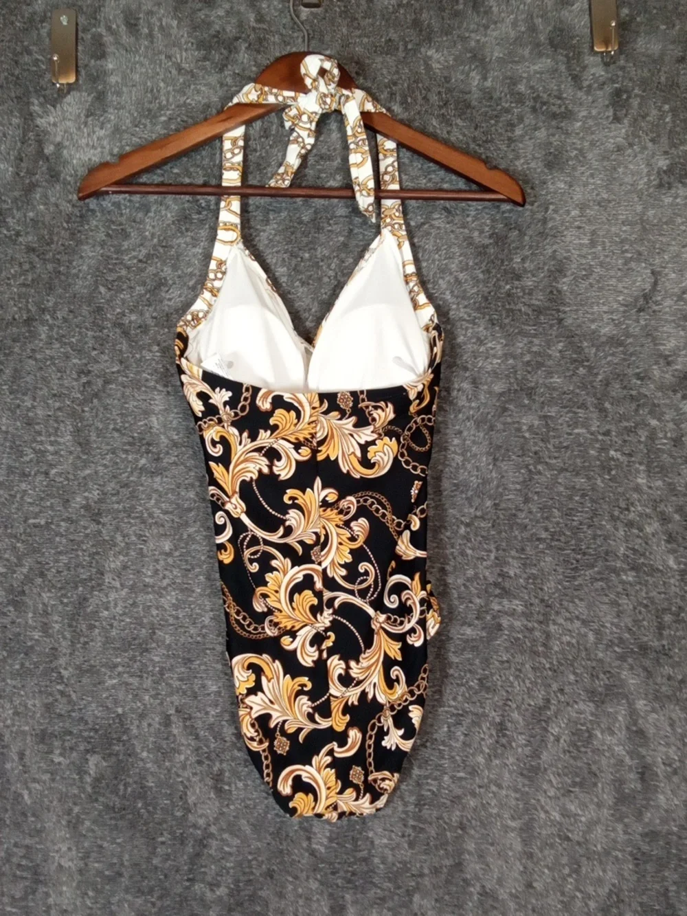 Carmen Marc Valvo Swim Sense Filigree Status Prin5 Surplice One Piece Sz 8